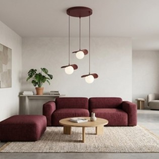Lampe de plafond Valbona Grenat (3 lumières)