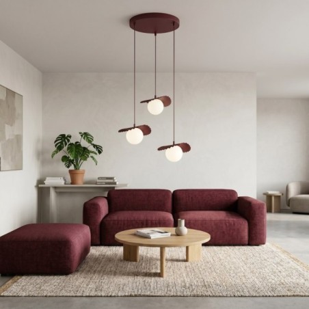 Lampe de plafond Valbona Grenat (3 lumières)