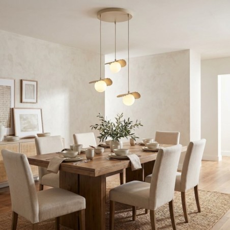 Lampe de plafond Valbona Beige (3 lumières)