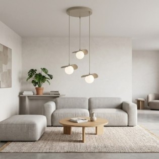 Lampe de plafond Valbona Beige (3 lumières)