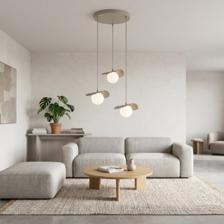 Lampe de plafond Valbona Beige (3 lumières)