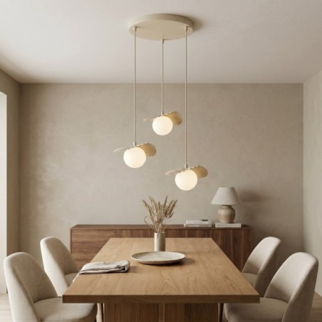 Lampe de plafond Valbona Beige (3 lumières)