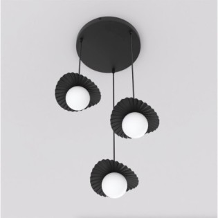 Lampe de plafond Valbona Noir (3 lumières)