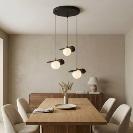 Lampe de plafond Valbona Noir (3 lumières)