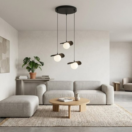 Lampe de plafond Valbona Noir (3 lumières)