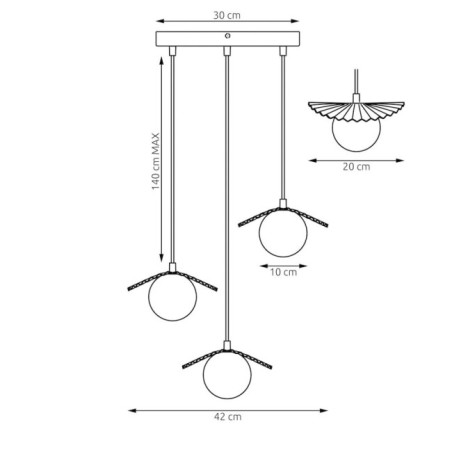 Lampe de plafond Valbona Blanc (3 lumières)