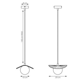 Lampe de plafond Valbona Grenat