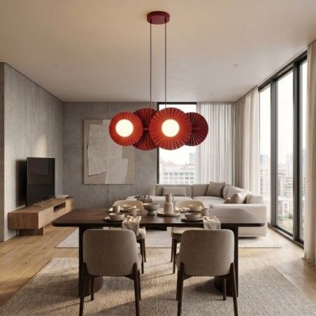 Lampe de plafond Drino Grenat (4 lumières)