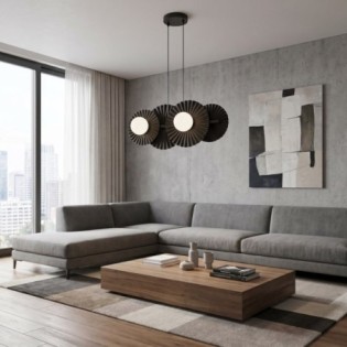 Lampe de plafond Drino Noir...