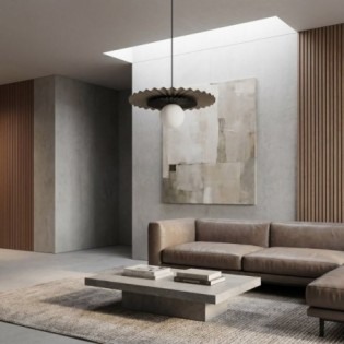 Lampe de plafond Drino Beige+Noir