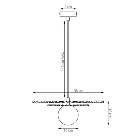 Lampe de plafond Drino Blanc+Noir