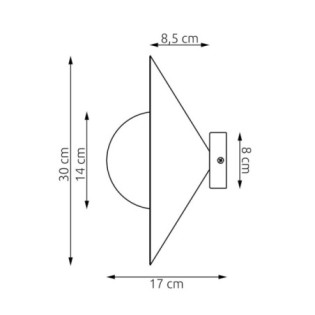 Applique murale Osum S Noir Graphite