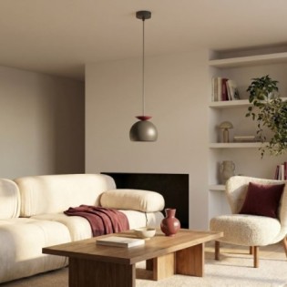 Lampe de plafond Pindo Noir+Grenat