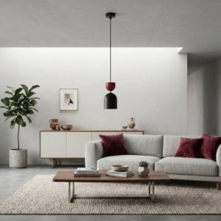 Lampe de plafond Zeta Grenat