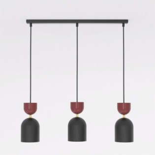 Lampe de plafond Zeta Grenat (3 lumières)
