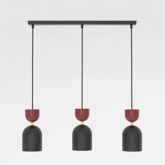 Lampe de plafond Zeta Grenat (3 lumières)