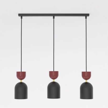 Lampe de plafond Zeta Grenat (3 lumières)