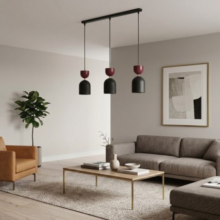 Lampe de plafond Zeta Grenat (3 lumières)