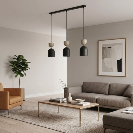 Lampe de plafond Zeta Moka (3 lumières)