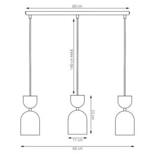 Lampe de plafond Zeta Moka (3 lumières)