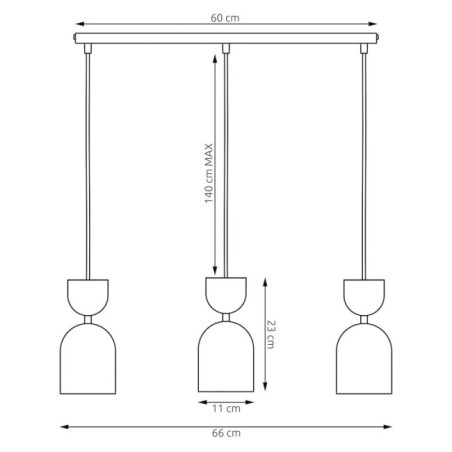 Lampe de plafond Zeta Moka (3 lumières)