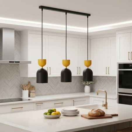 Lampe de plafond Zeta Orange (3 lumières)