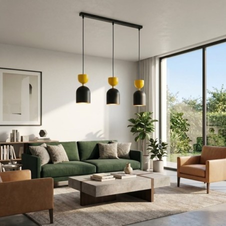 Lampe de plafond Zeta Orange (3 lumières)