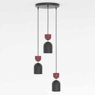 Lampe de plafond Zeta II Grenat (3 lumières)