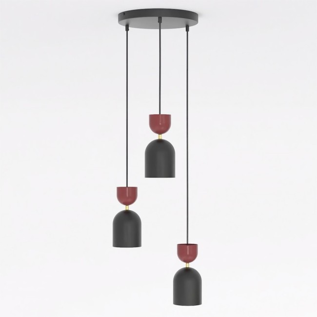 Lampe de plafond Zeta II Grenat (3 lumières)