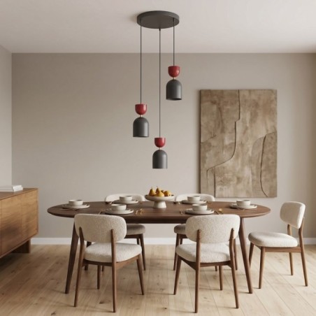 Lampe de plafond Zeta II Grenat (3 lumières)