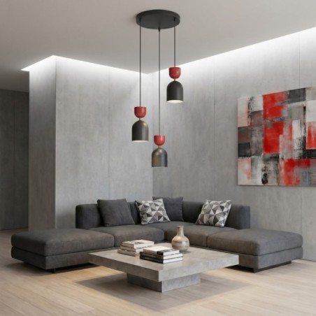 Lampe de plafond Zeta II Grenat (3 lumières)