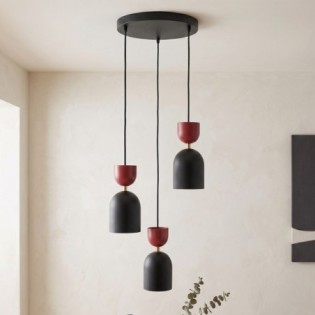 Lampe de plafond Zeta II Grenat (3 lumières)