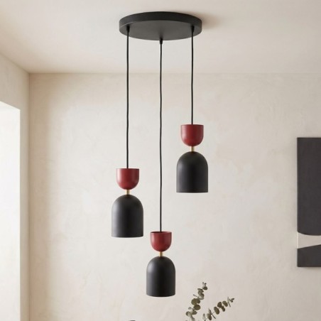 Lampe de plafond Zeta II Grenat (3 lumières)