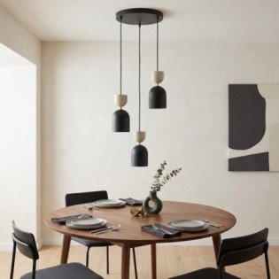 Lampe de plafond Zeta II Moka (3 lumières)