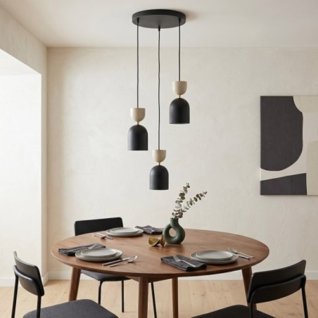 Lampe de plafond Zeta II Moka (3 lumières)