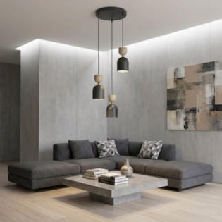 Lampe de plafond Zeta II Moka (3 lumières)