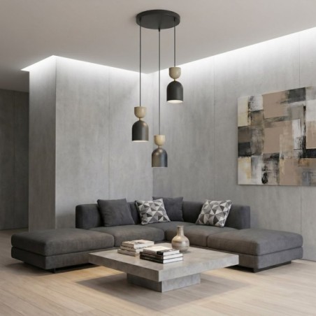 Lampe de plafond Zeta II Moka (3 lumières)