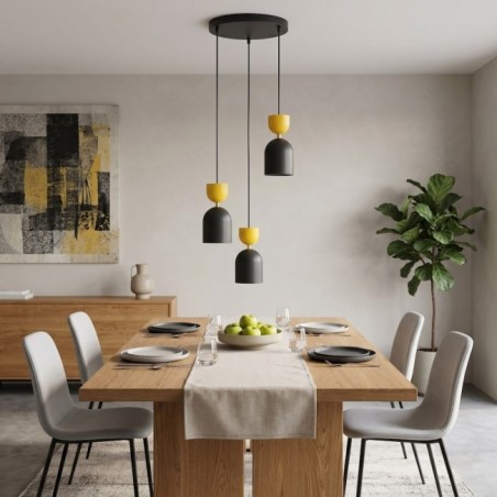 Lampe de plafond Zeta II Orange (3 lumières)