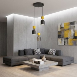 Lampe de plafond Zeta II Orange (3 lumières)