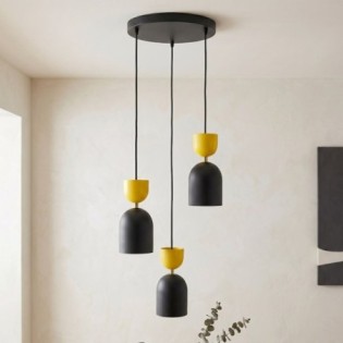 Lampe de plafond Zeta II Orange (3 lumières)