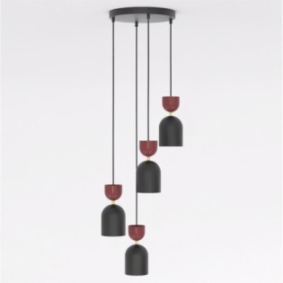 Lampe de plafond Zeta II Grenat (4 lumières)
