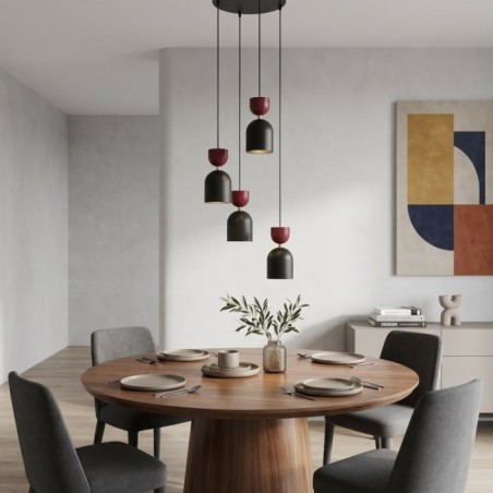 Lampe de plafond Zeta II Grenat (4 lumières)