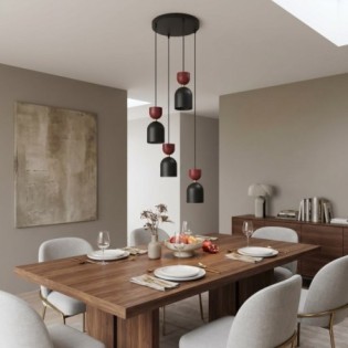 Lampe de plafond Zeta II Grenat (4 lumières)