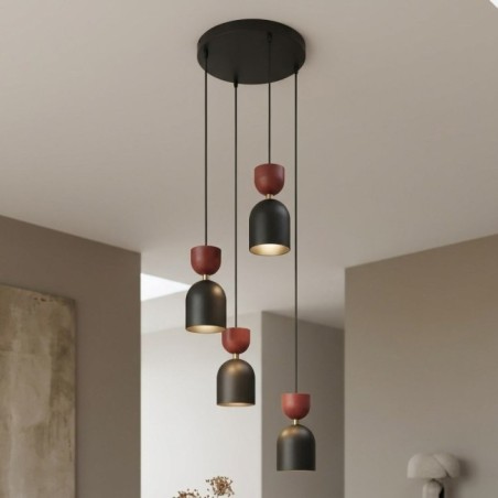 Lampe de plafond Zeta II Grenat (4 lumières)