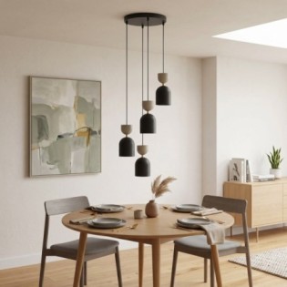 Lampe de plafond Zeta II Moka (4 lumières)