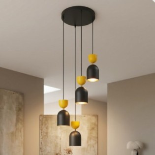 Lampe de plafond Zeta II Orange (4 lumières)