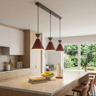 Lampe de plafond Verusa Grenat (3 lumières)
