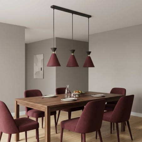 Lampe de plafond Verusa Grenat (3 lumières)