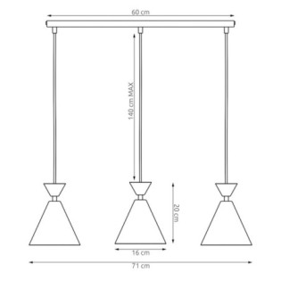 Lampe de plafond Verusa Grenat (3 lumières)