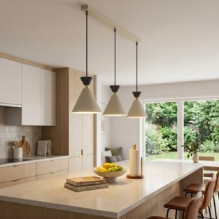 Lampe de plafond Verusa Beige (3 lumières)
